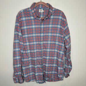 Faherty Mens The Movement Shirt XL Blue Red Plaid Button Down
